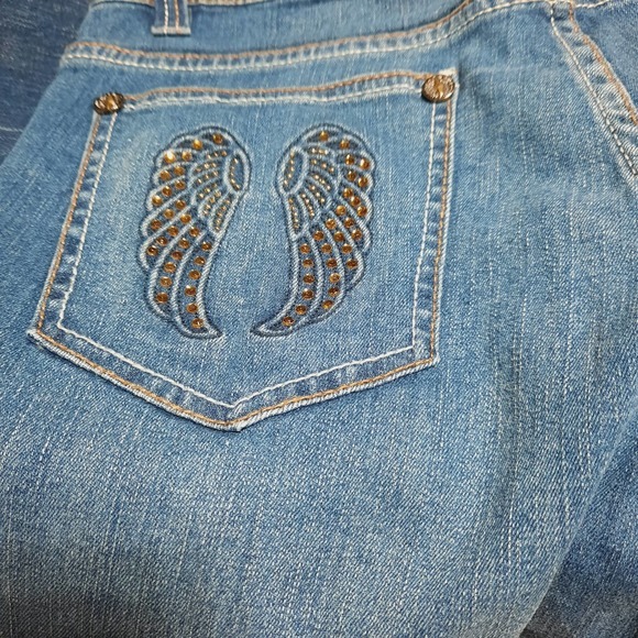 V Cristina‎ Women's Stretchy Straight Leg Embellished Pocket Jean 10 - Picture 7 of 9